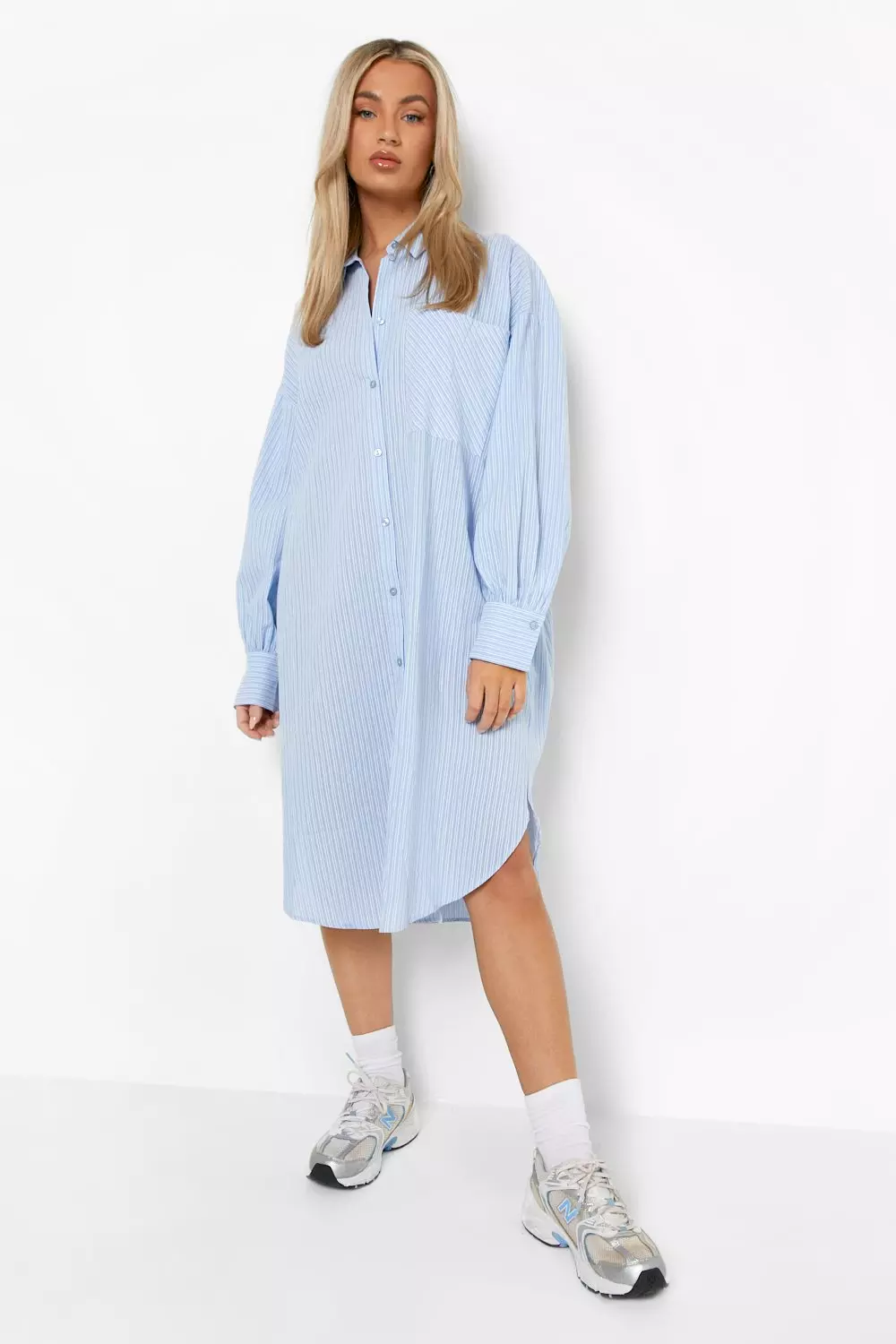 Oversized midi cheap shirt dress