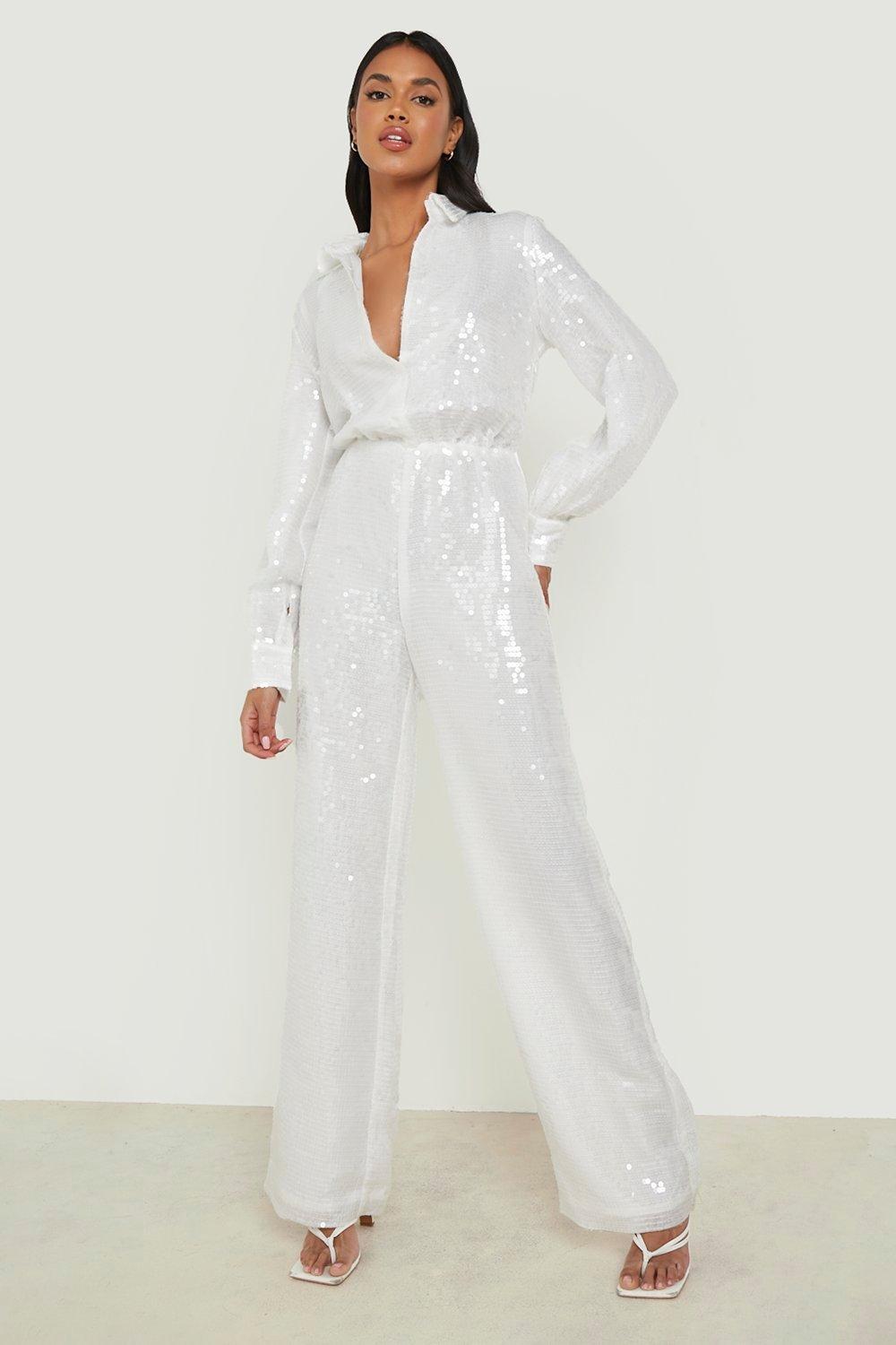 Wrap front wide store leg jumpsuit