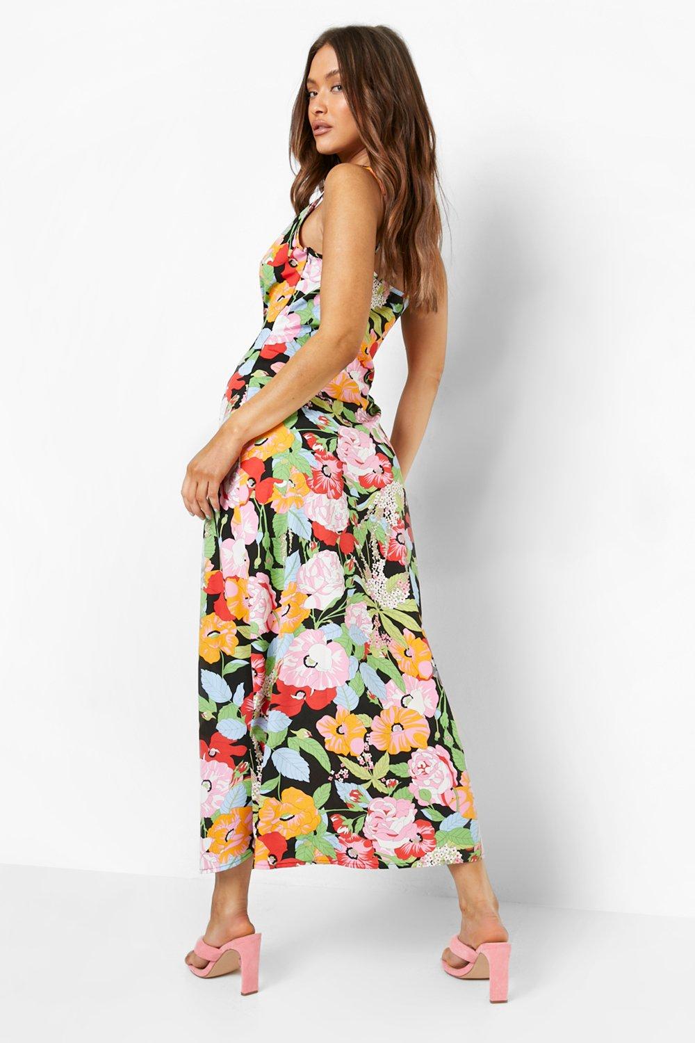 Floral strappy maxi on sale dress