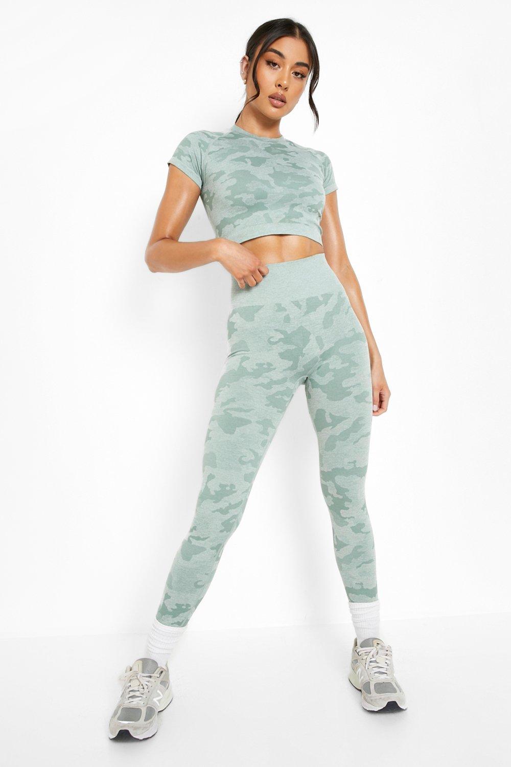 Green camo workout outlet leggings