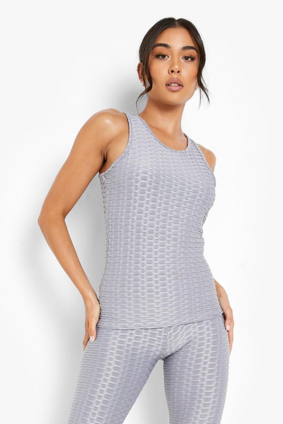Silver Honeycomb Gym Tank Top image number 1