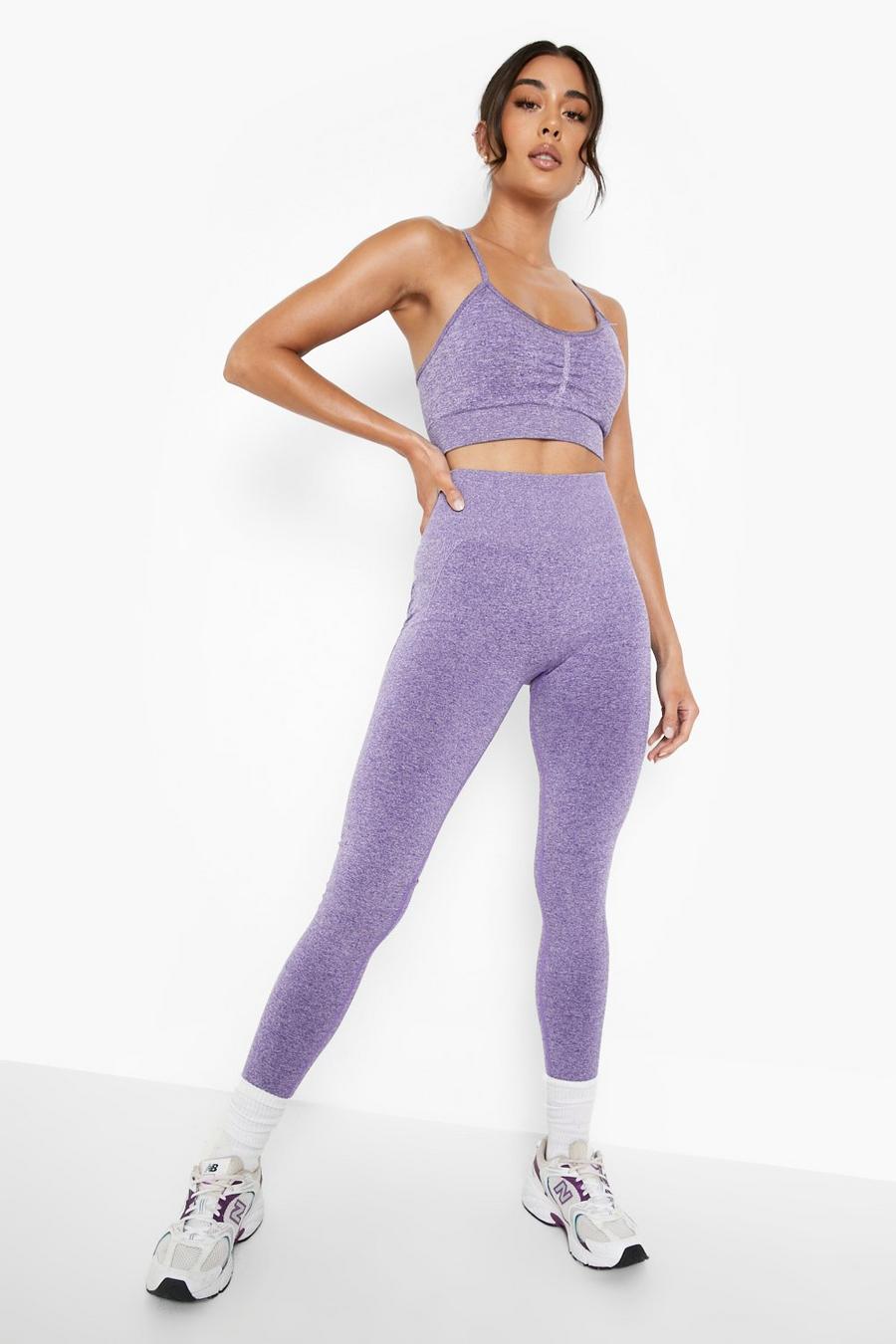 Legging push-up sans coutures, Purple image number 1