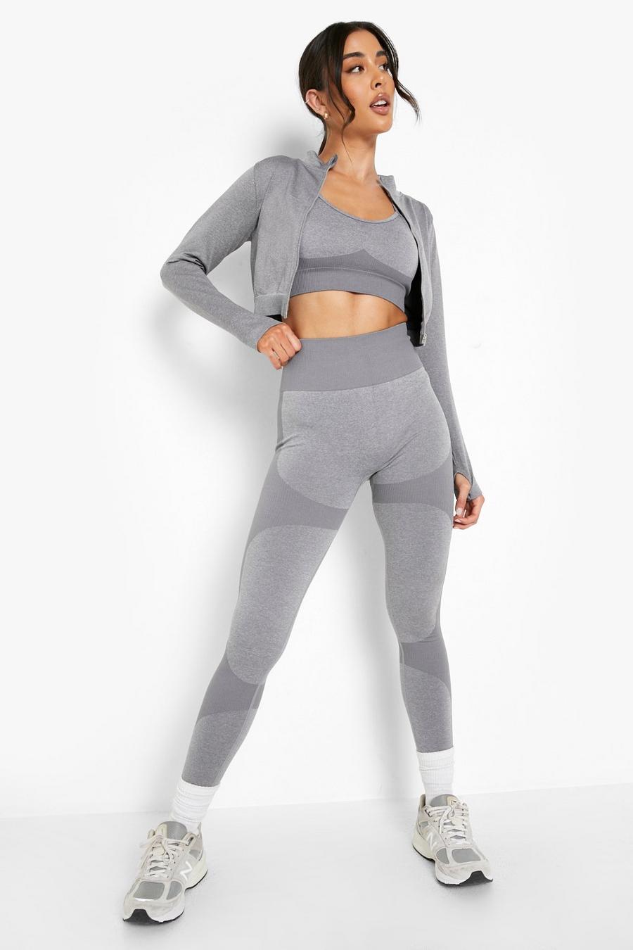 Grey marl Seamless Marl Rib Legging image number 1