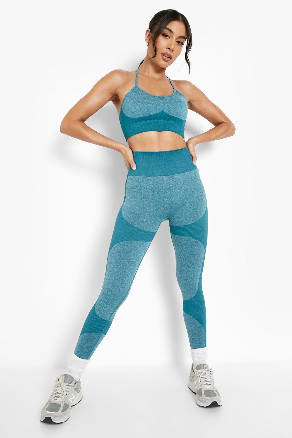 Seamless Marl Rib Sports Bra Boohoo, 51% OFF