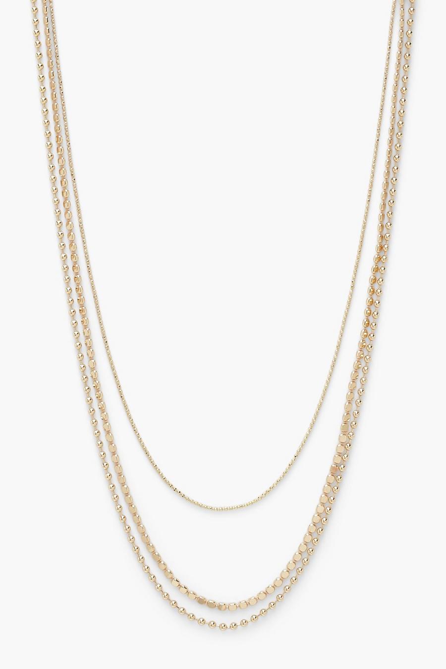 Gold Diamante Cross Chain Layering Necklaces image number 1