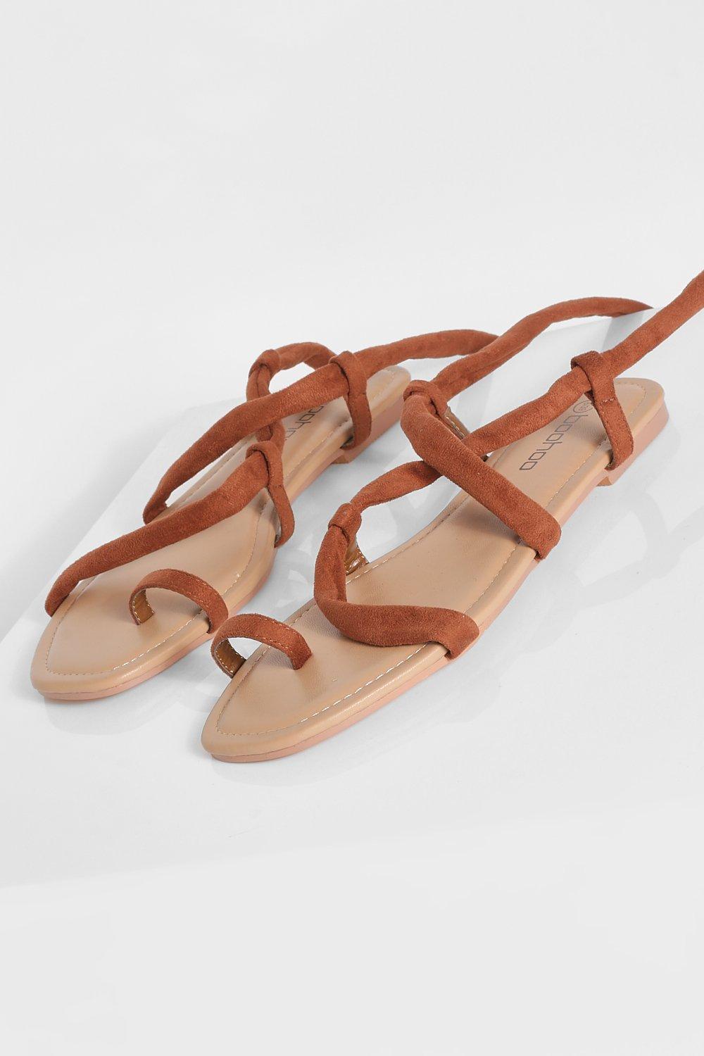 Boohoo best sale tan sandals