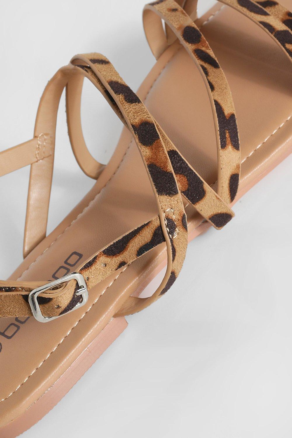 Strappy leopard online sandals