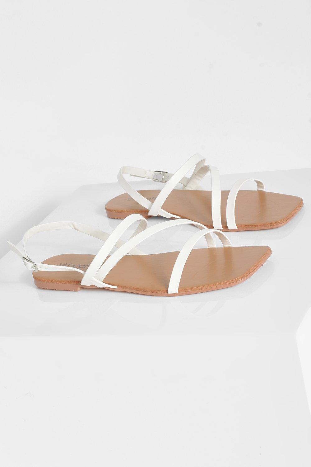 Wide Fit Asymmetric Strappy Sandal | boohoo IL