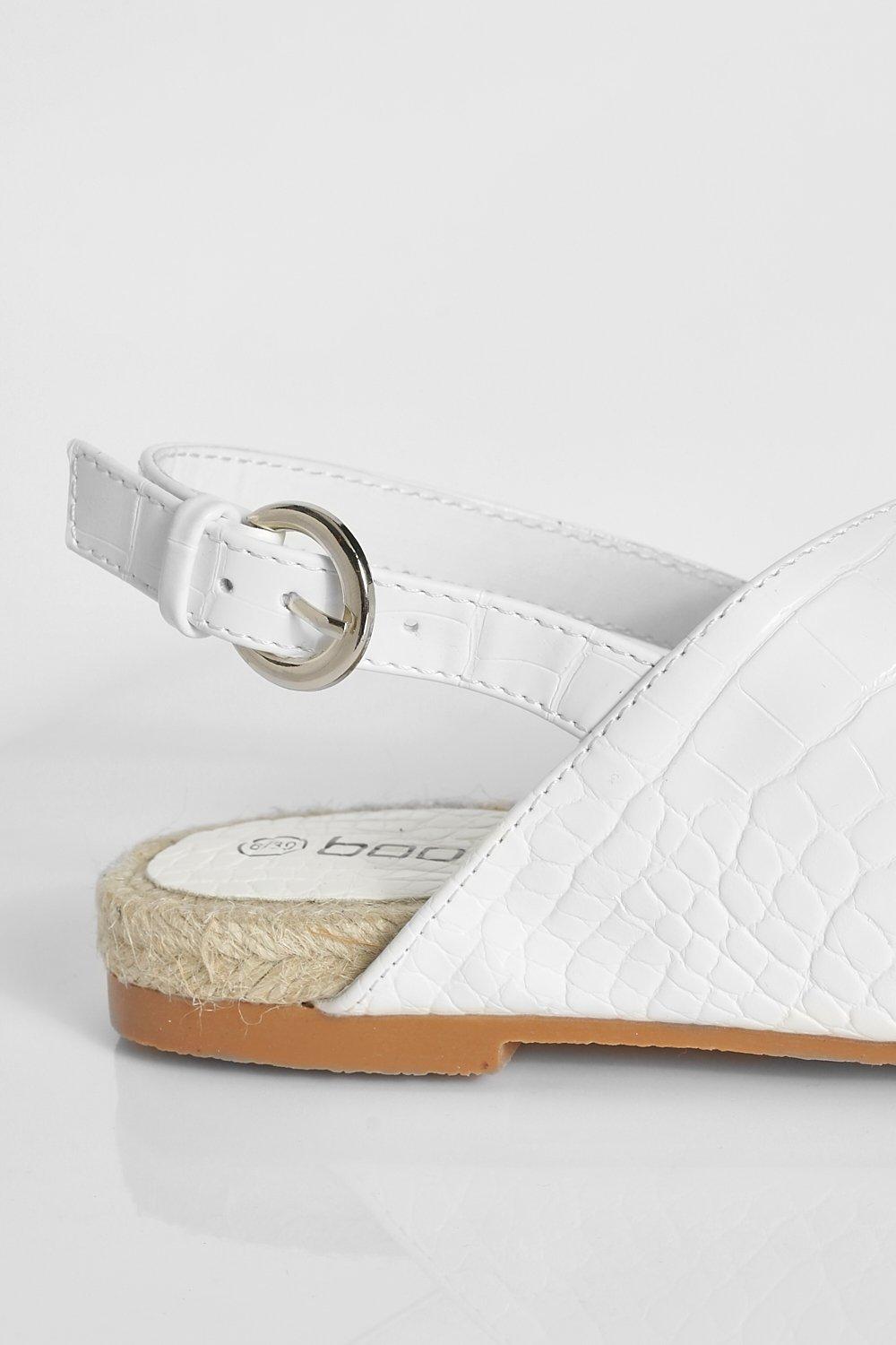 Croc Crossover Espadrille Sandal boohoo