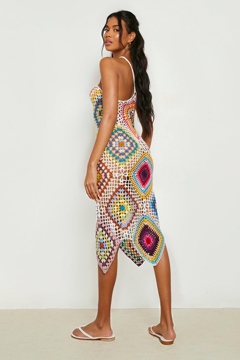 Premium Patchwork Crochet Maxi Dress ...