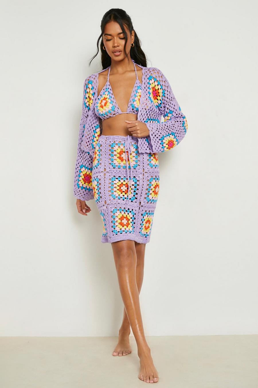 Lilac Premium Crochet Mini Skirt image number 1