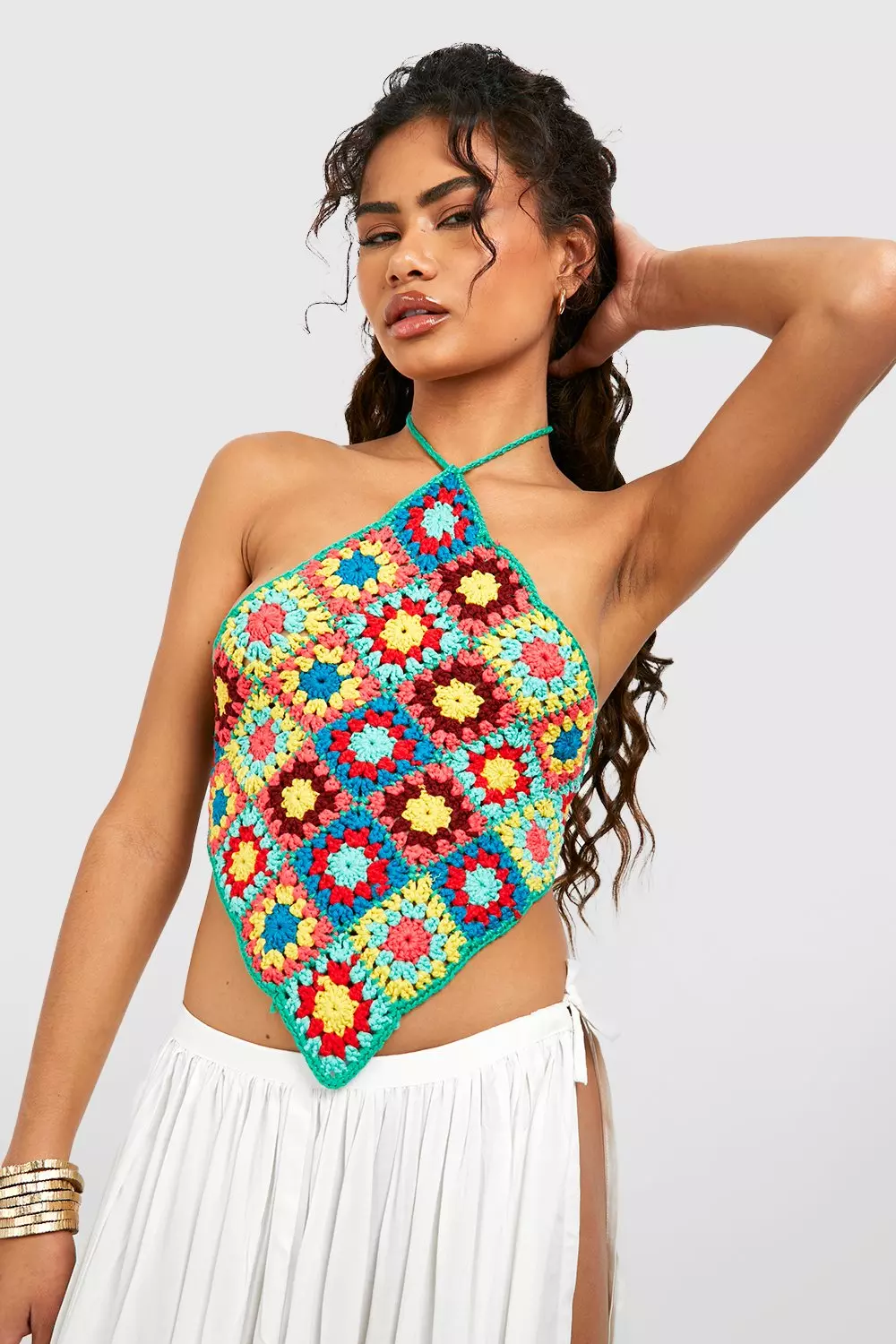 Premium Halterneck Crochet Crop Top