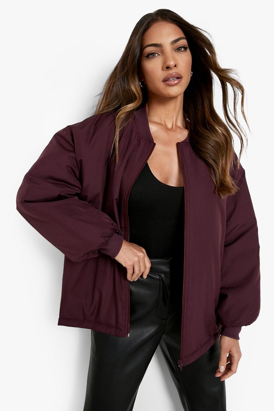 Giacca Bomber oversize, Plum image number 1