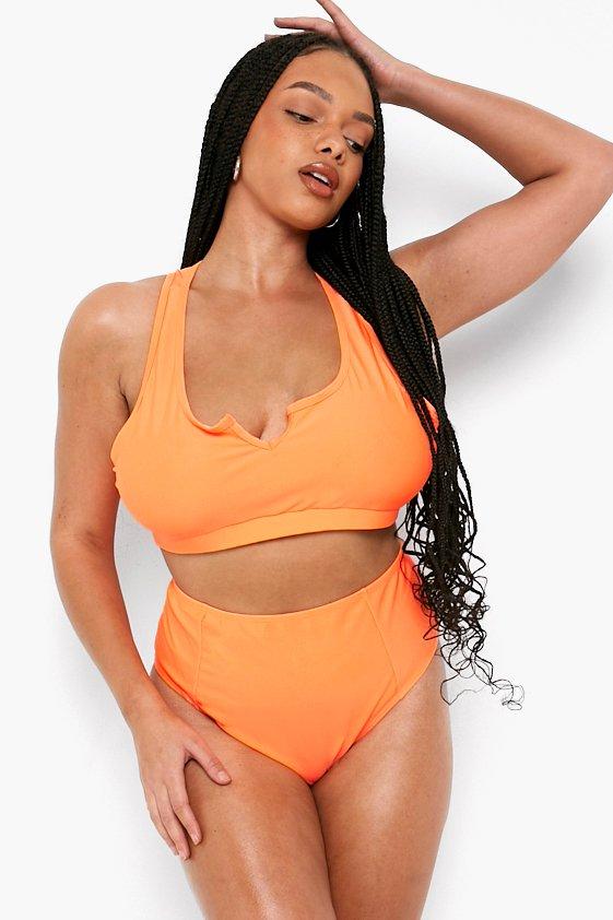 Plus Neon Essentials Notch Neck Bikini Top