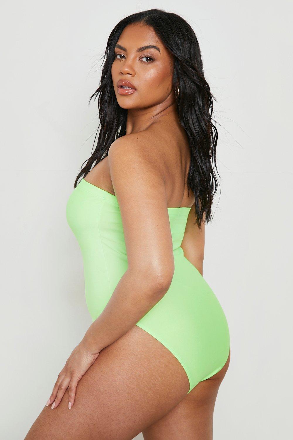 Neon Green Strapless Swimsuit – XAIA