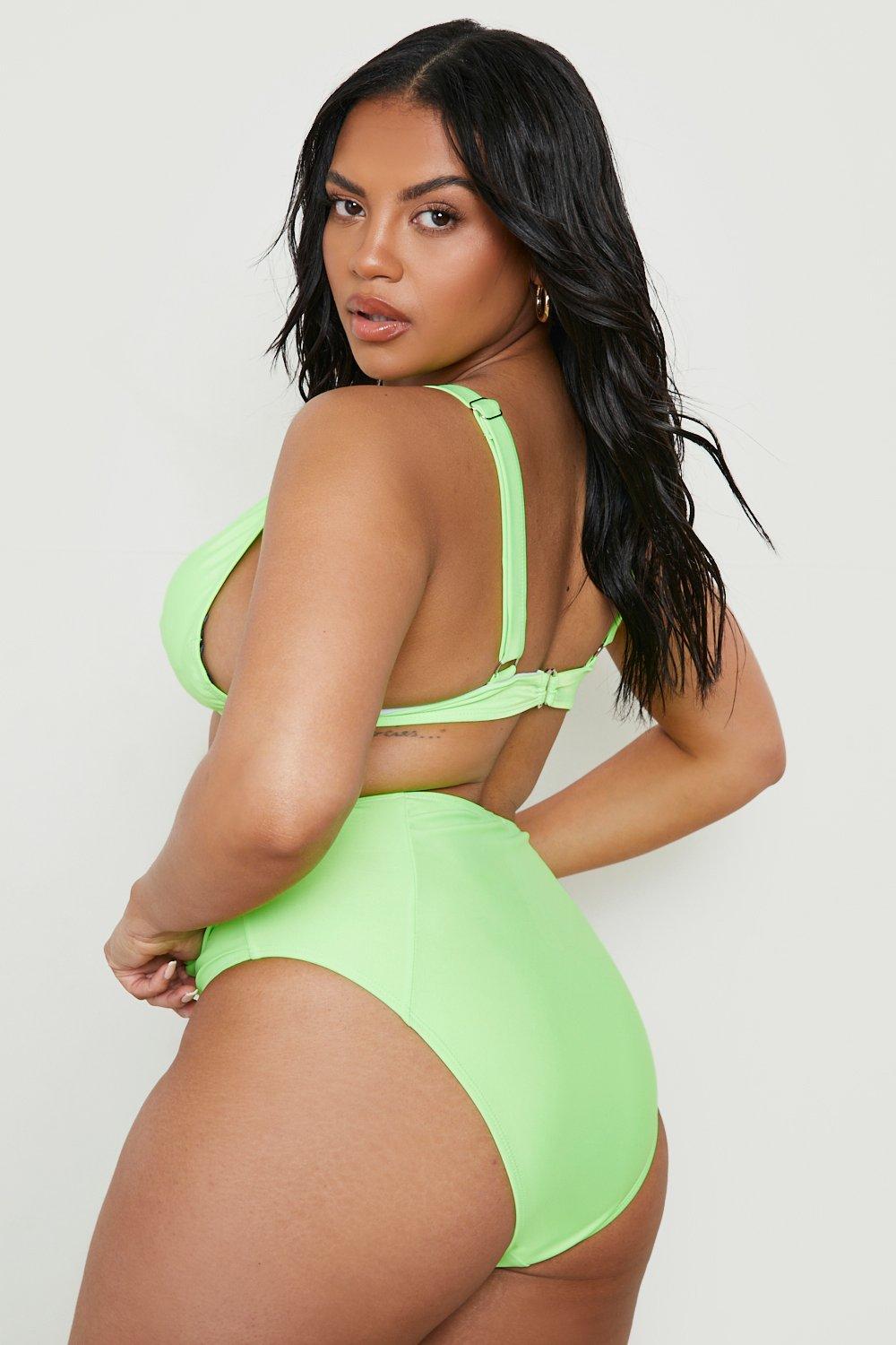 Plus Neon Essentials Plunge Bikini Top