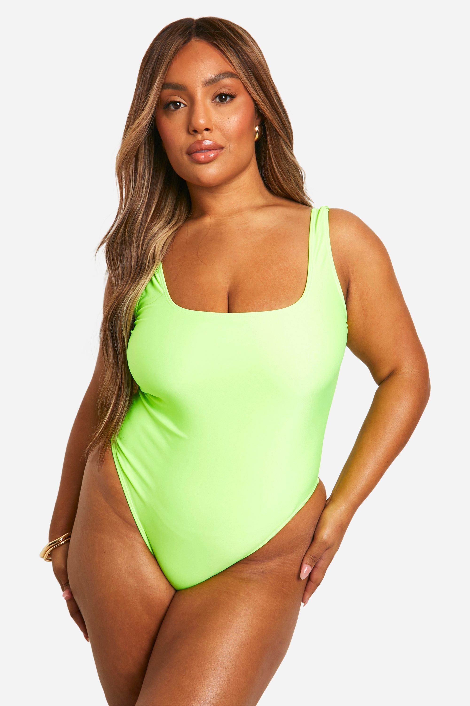 Plus size neon store green swimsuit