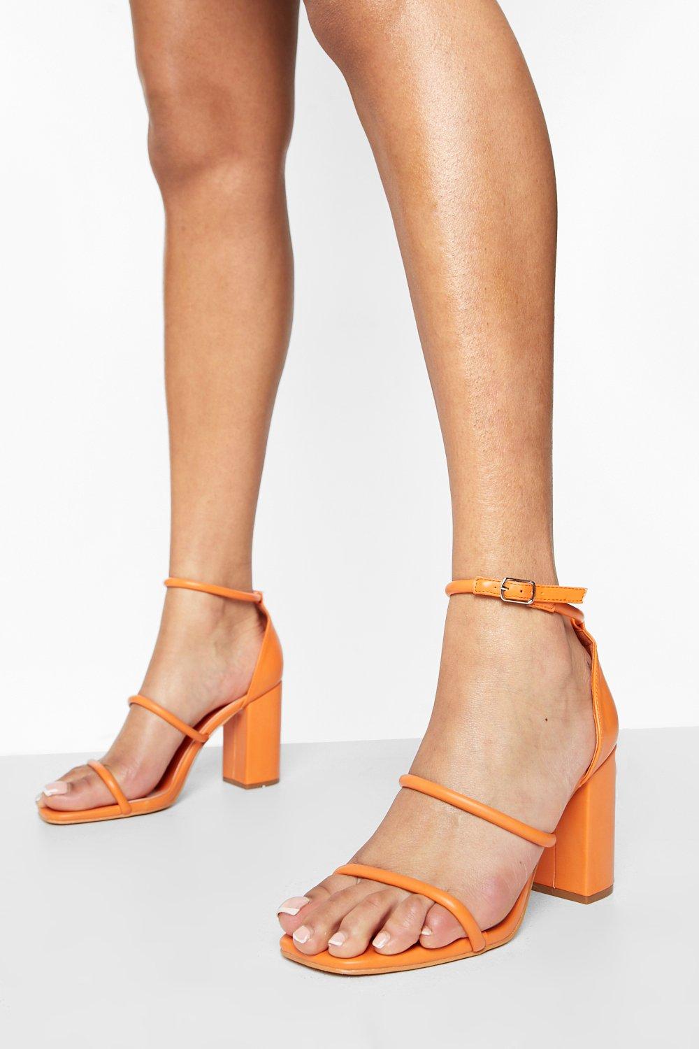 Orange block shop heel sandals uk