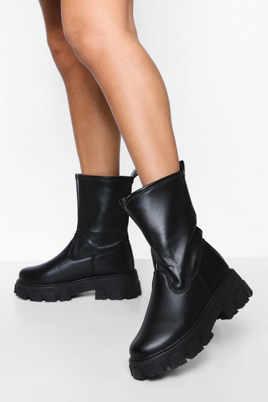 Black Chunky Ankle Boots image number 1