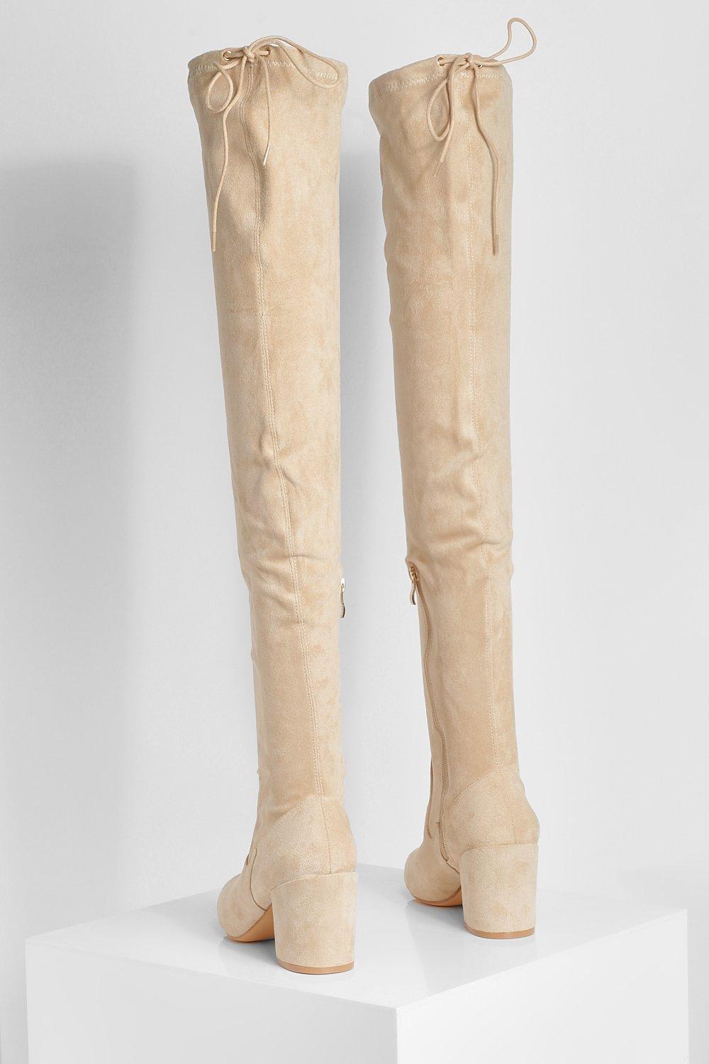 Boohoo thigh high on sale boots