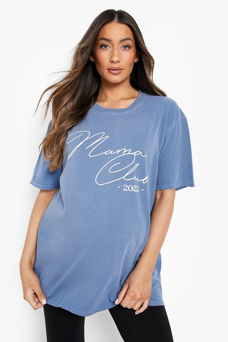 Blue Maternity Washed Mama Club 2022 T-shirt image number 1