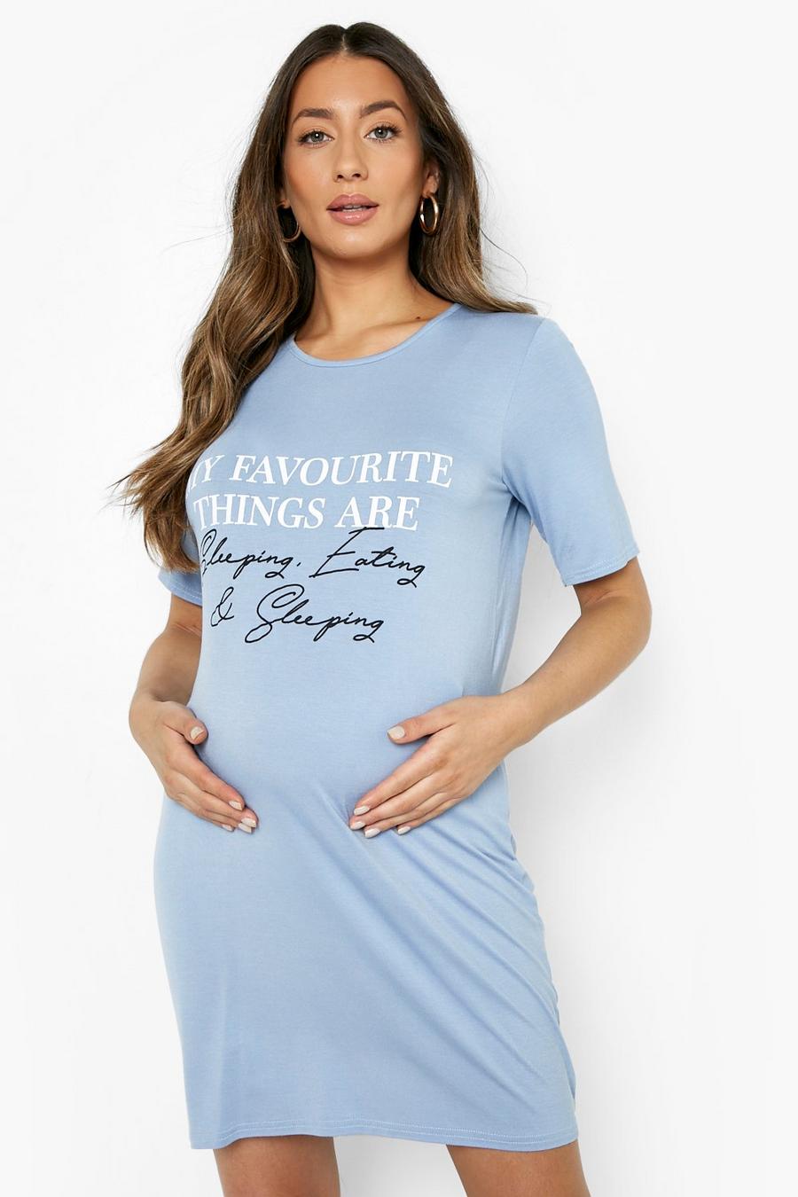 Maternité - Chemise de nuit à slogan, Blue image number 1