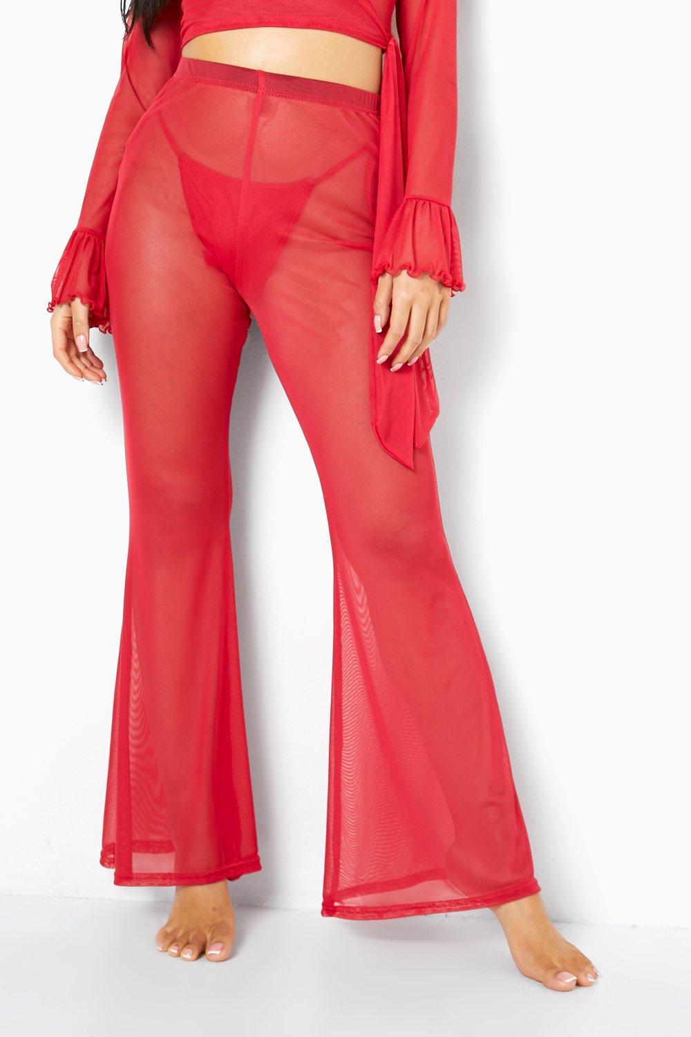 Sally Star Mesh Sheer Wide Leg Pants