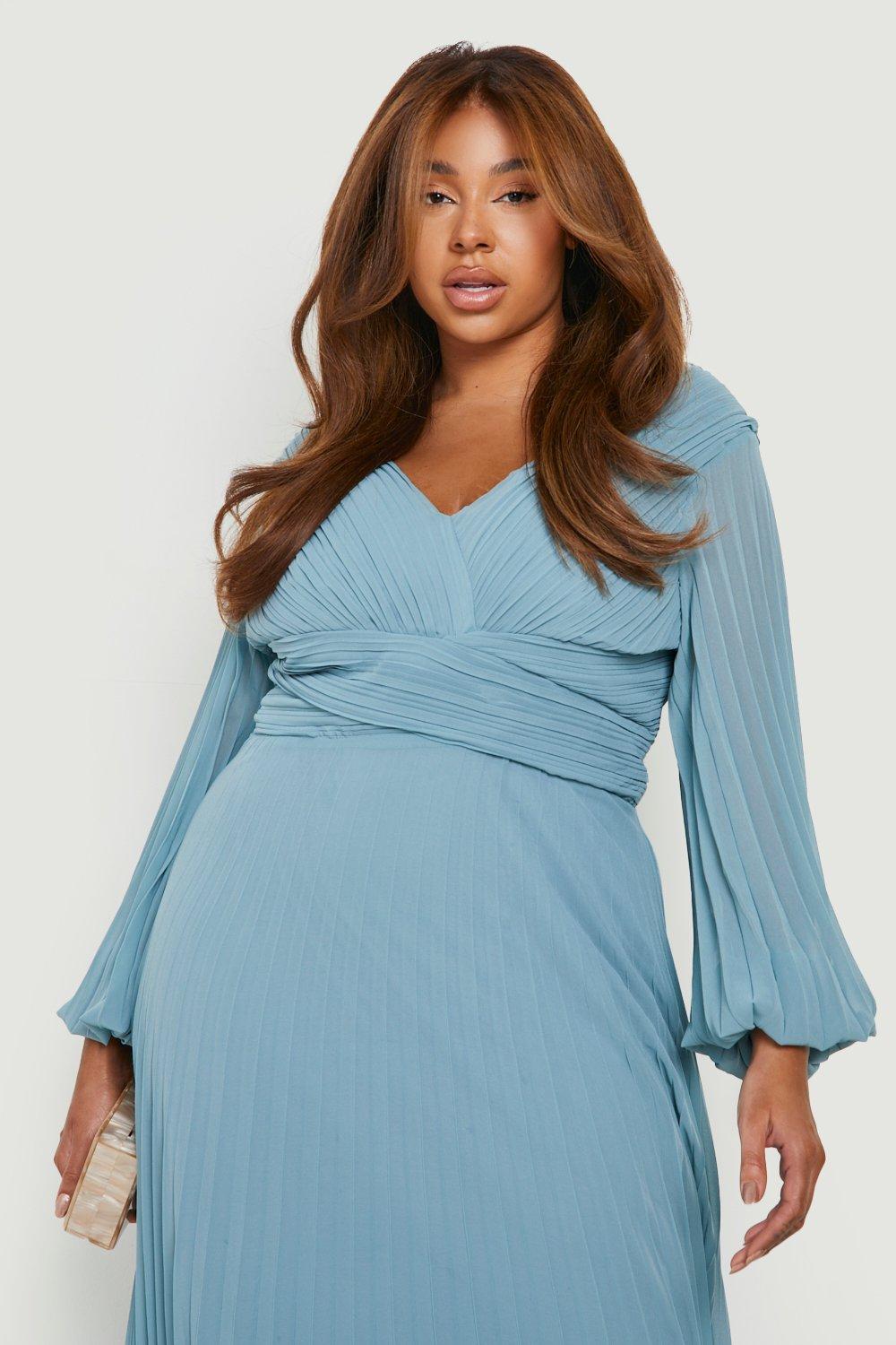 Boohoo Baby Blue belted maternity dress size 10 work wear