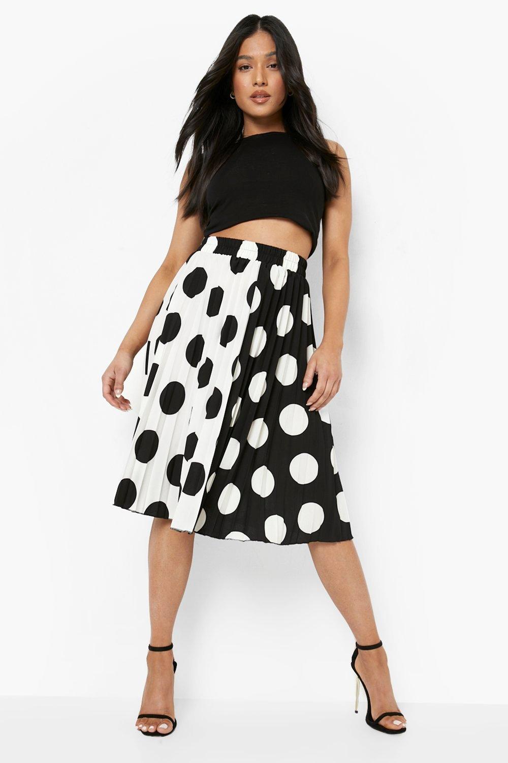 plus size polka dot skirt