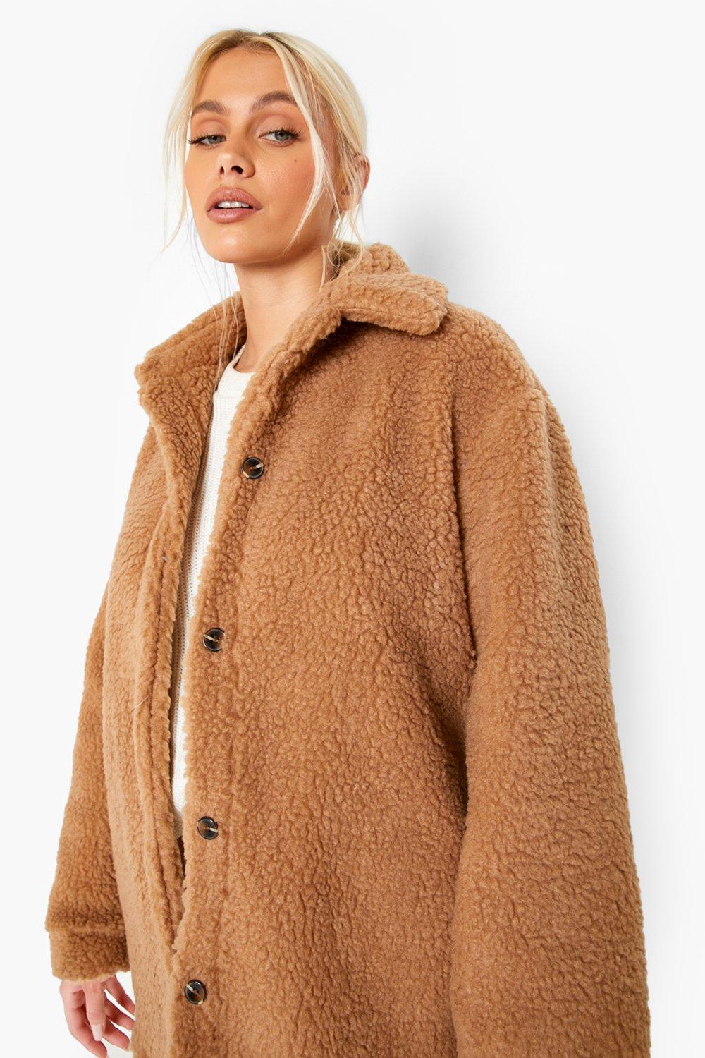 Teddy bear jacket outlet boohoo