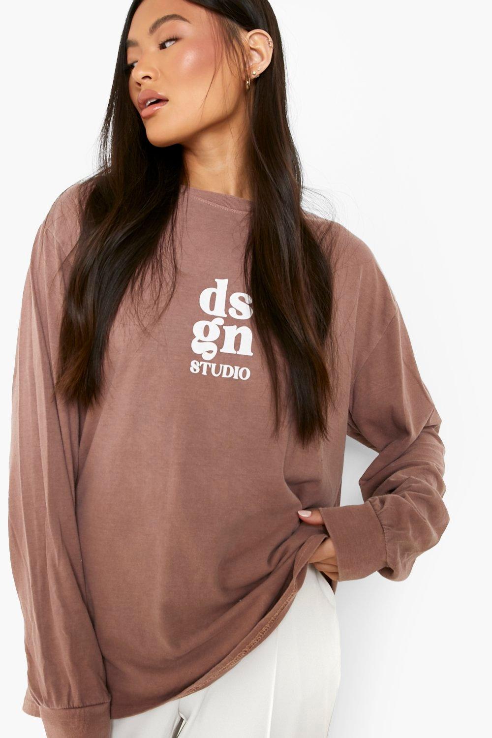 Oversized Dsgn T Shirt Met Lange Mouwen boohoo