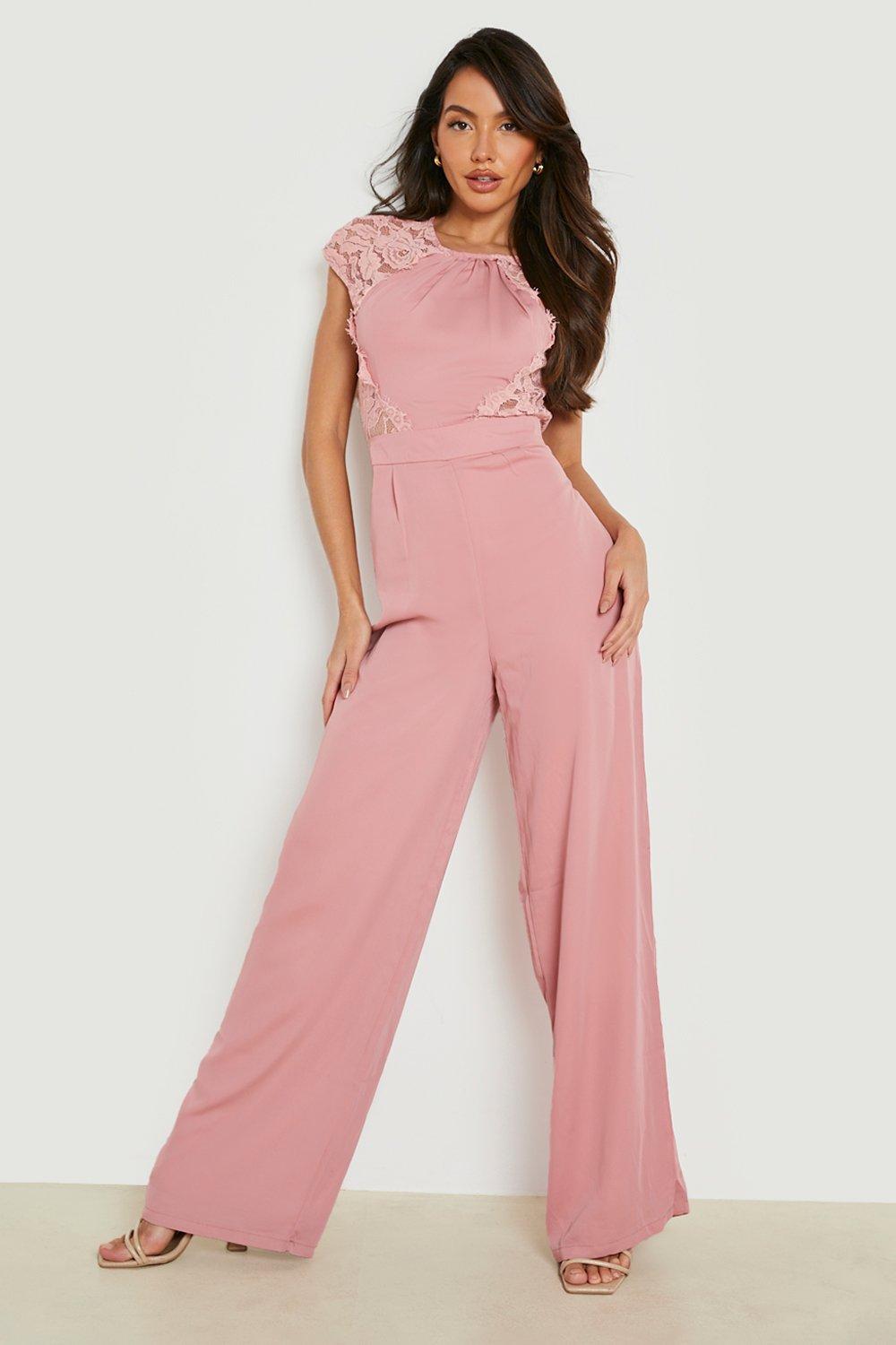 Blush pink wide sales leg jumpsuit