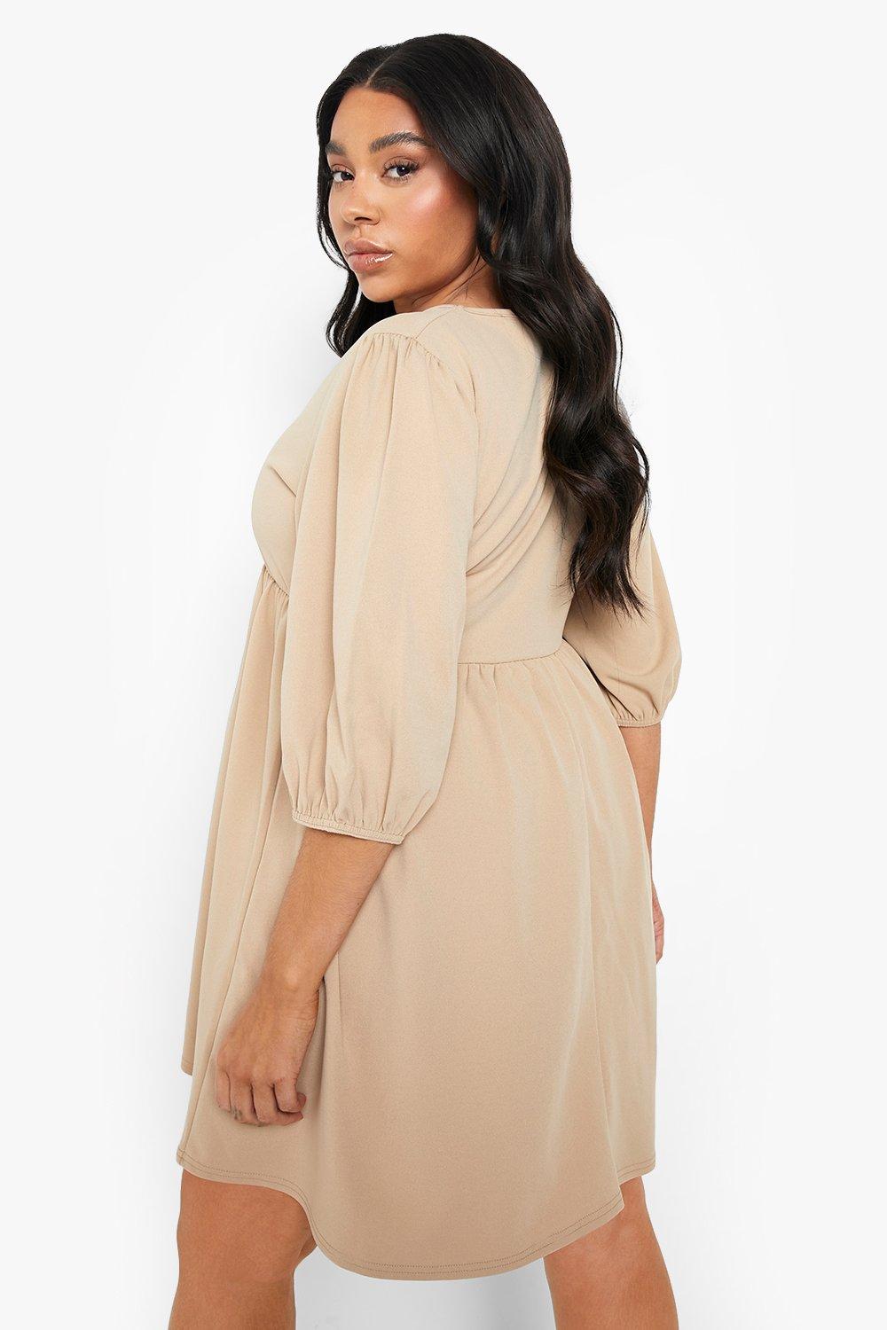 v neck blouson dress