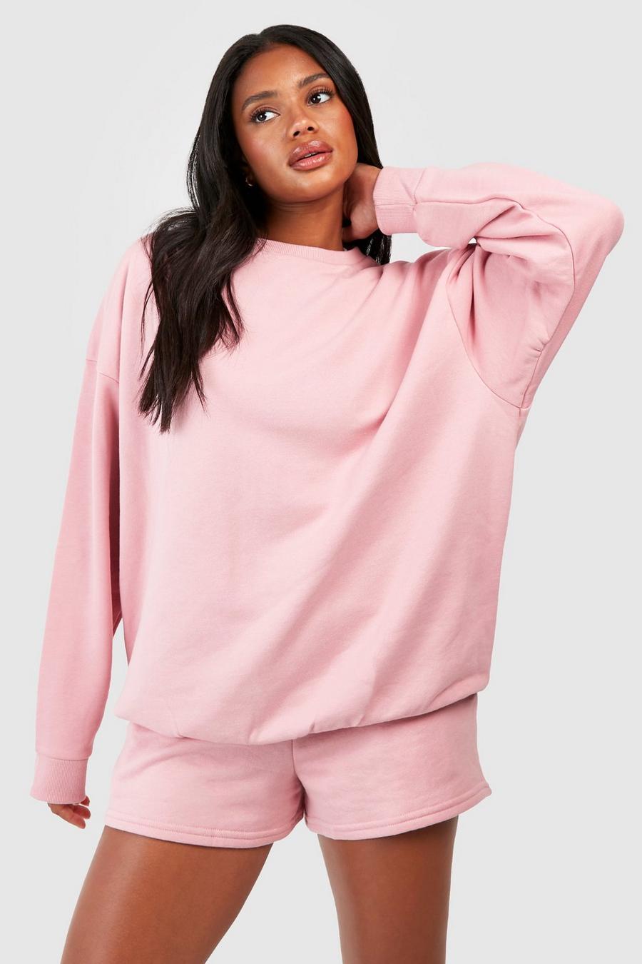 Dusky pink Oversized Sweater With Reel Cotton image number 1