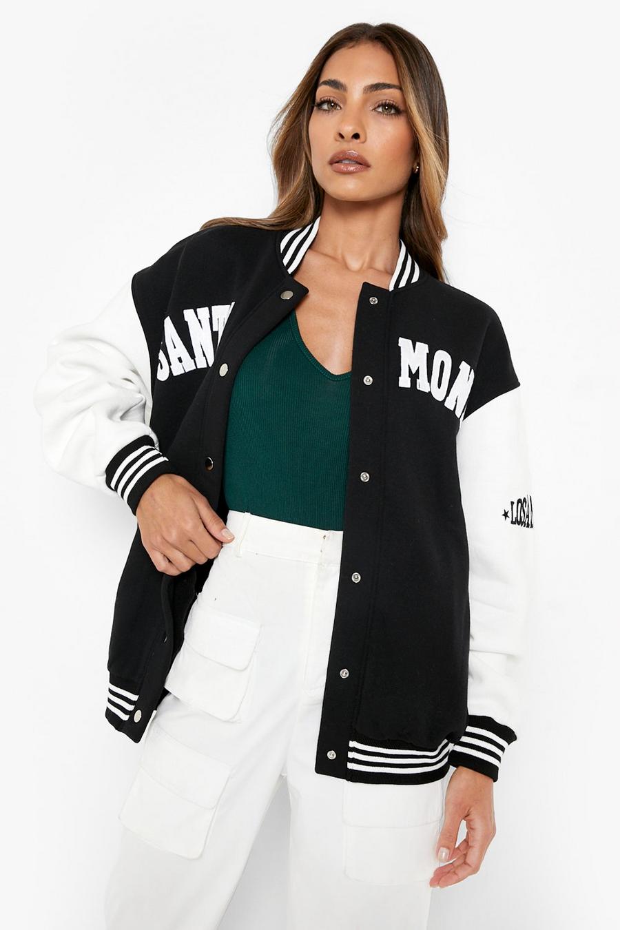 Black Santa Monica Jersey Varsity Jacket