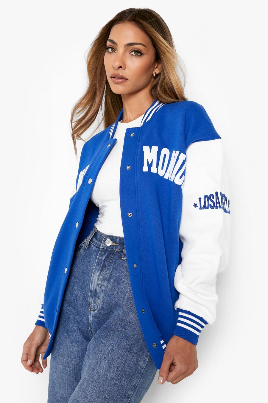 Blue Santa Monica Jersey Varsity Jacket