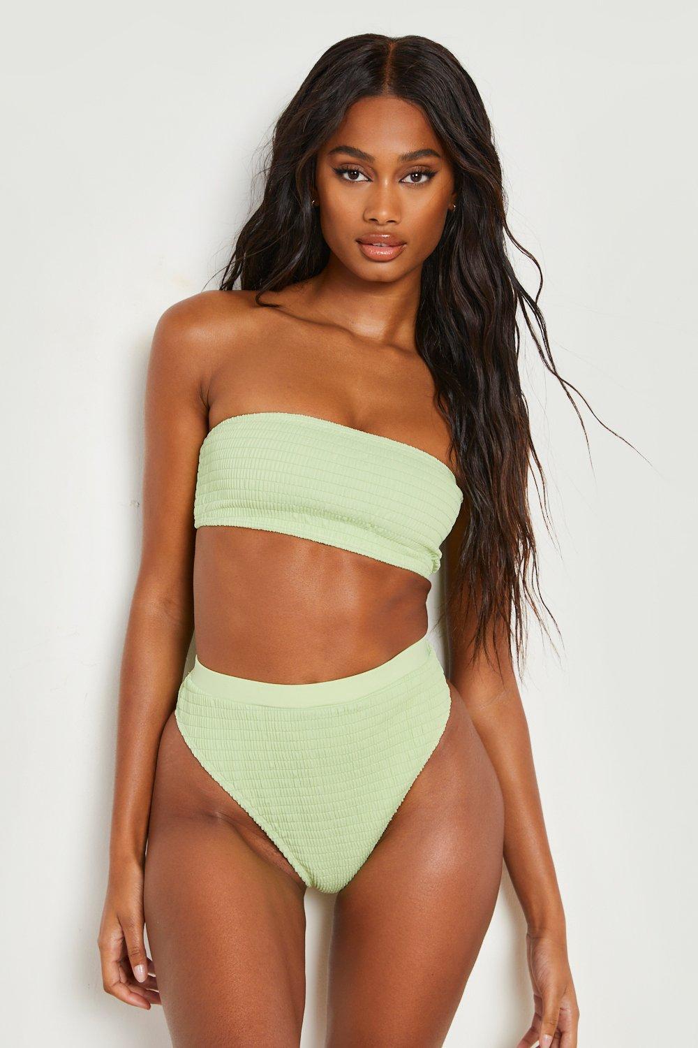 Buy Green Wonder Fabric (80% Polyamide And 20% Bandeau Bikini Set For Women  by Tizzi Online at Aza Fashions.