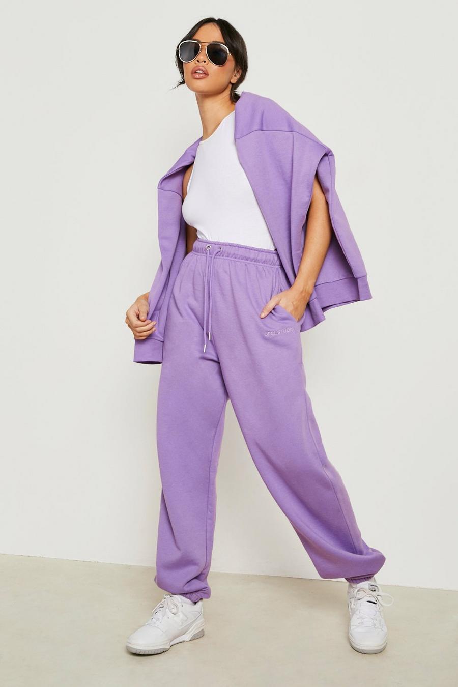 Purple Recycled Oversized Jogger With Reel Cotton image number 1