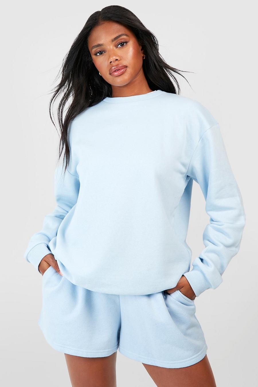 Oversize Sweatshirt aus REEL Baumwolle, Light blue bleu