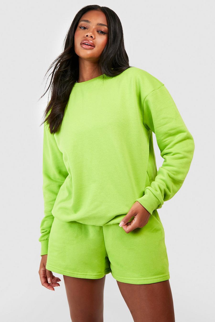 Lime Oversized sweatshirt i bomullstyg image number 1