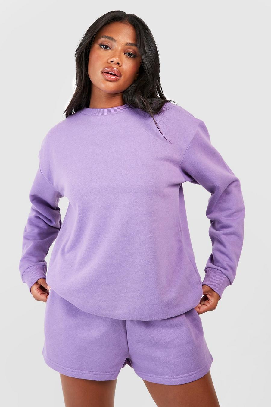 Oversize Sweatshirt aus REEL Baumwolle, Purple violet