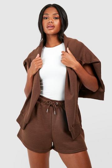 Sweat Short With Reel Cotton chocolate