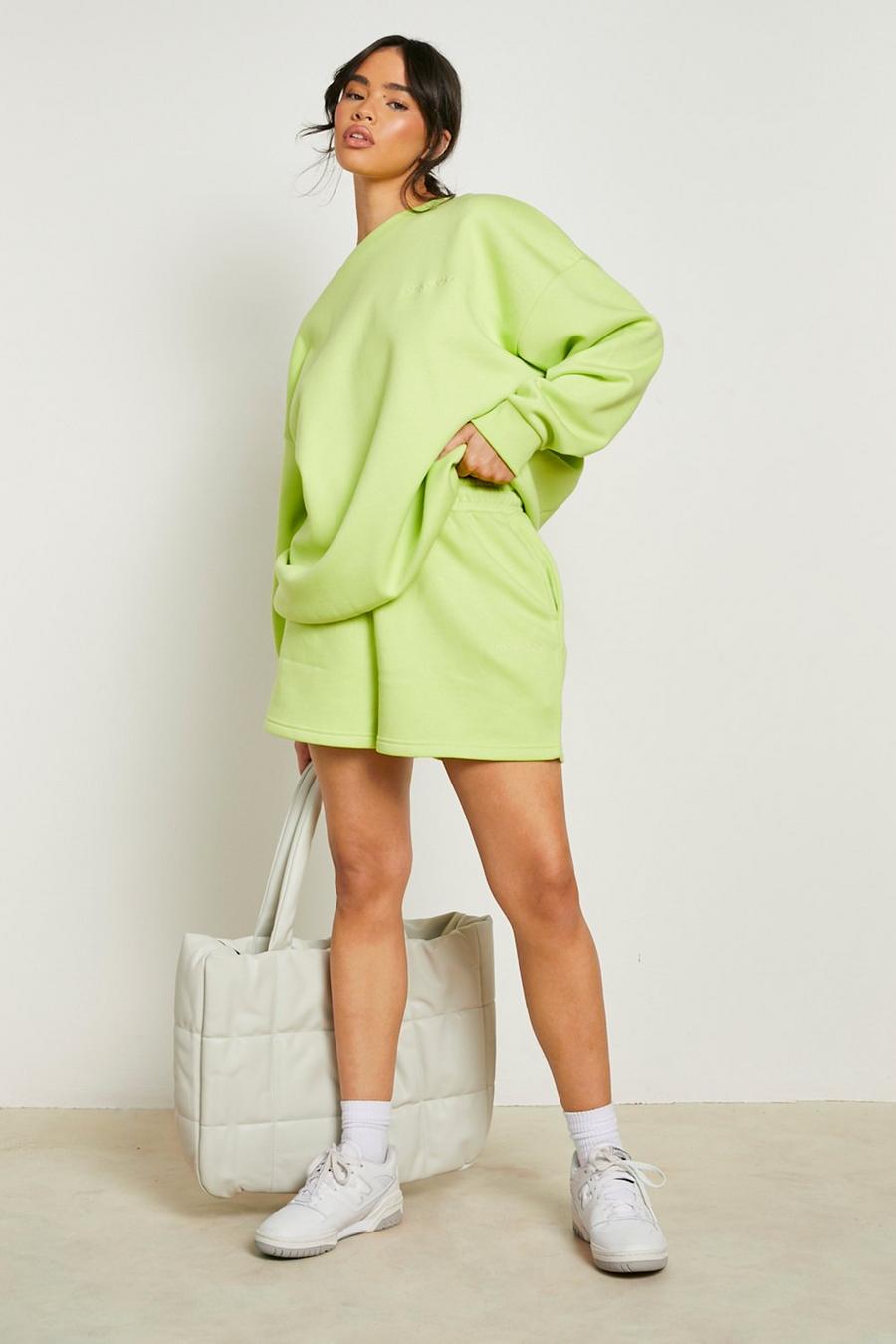 Pantalón corto deportivo con algodón ecológico, Lime verde