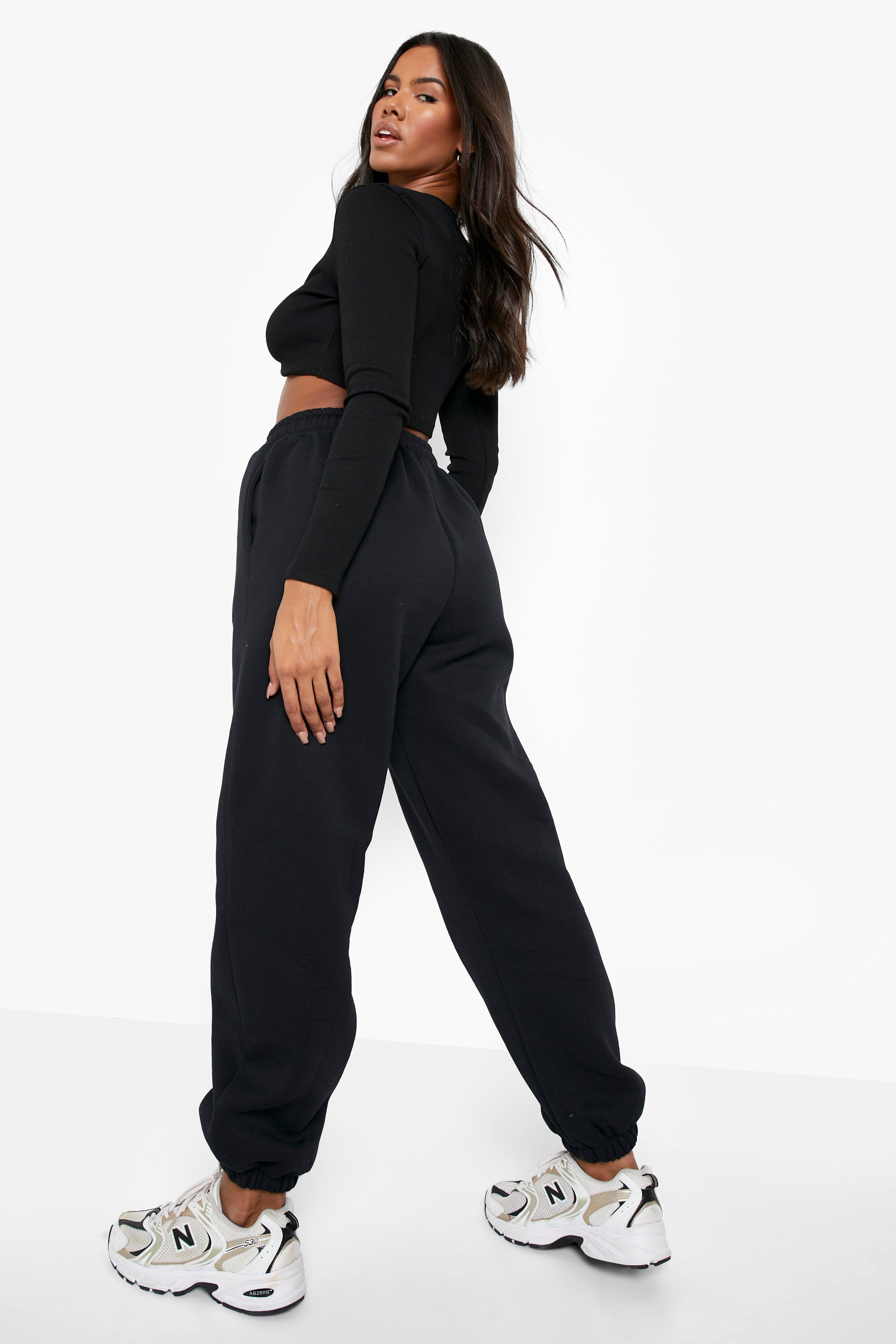 Missguided black joggers sale