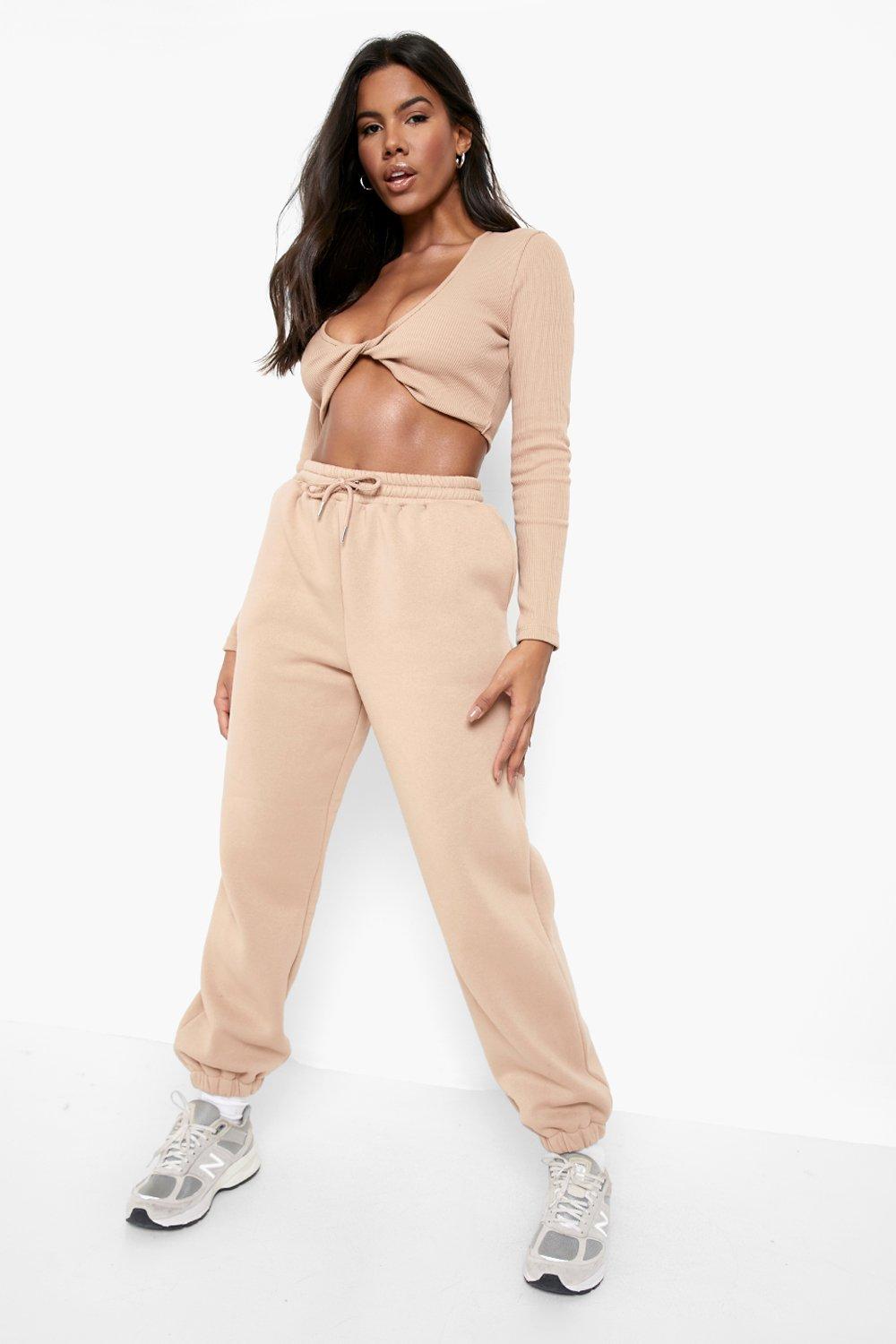 Missguided crop best sale jogger set