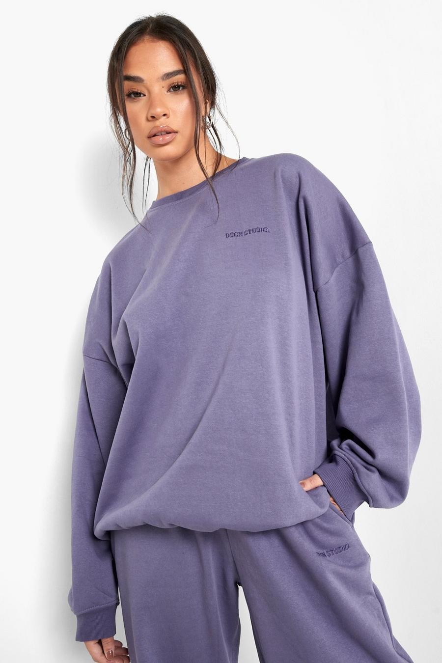 Dusty blue blå Recycled Premium Oversized Sweater image number 1