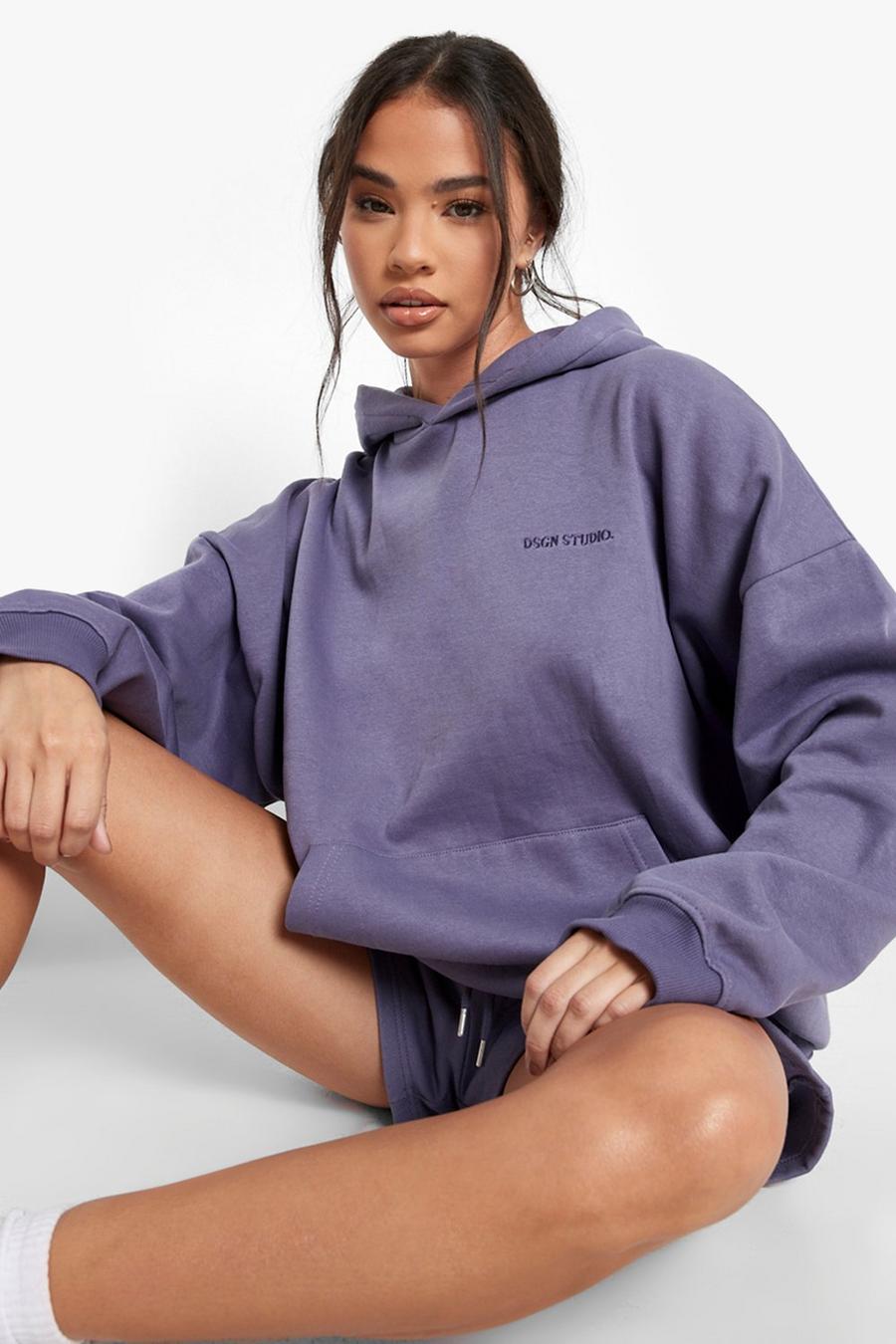 Dusty blue Recycled Premium Oversized Hoodie image number 1