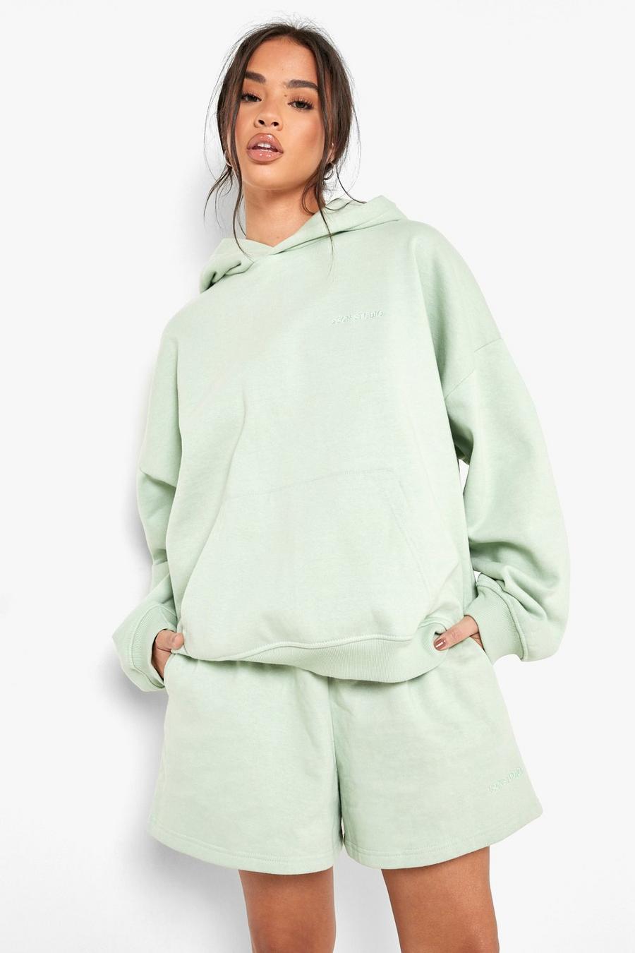 Sage grön Premium Oversize hoodie i återvunnet tyg image number 1