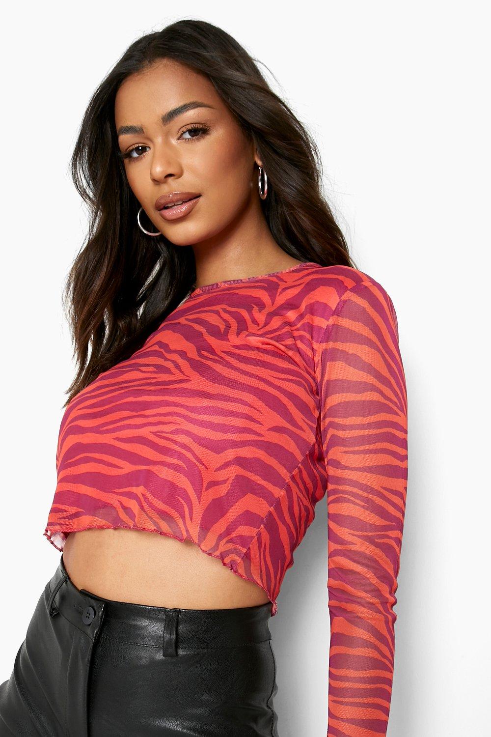 Zebra print hot sale mesh top