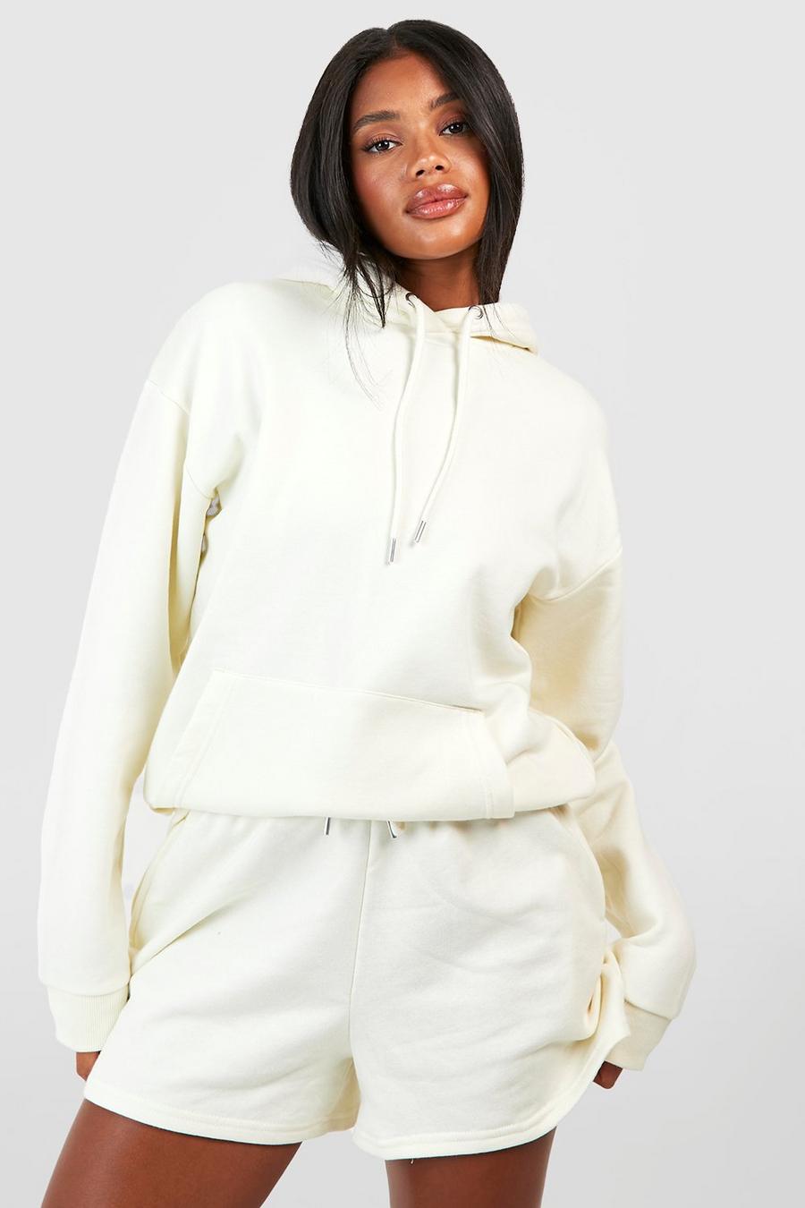 Ecru white  Hooded Short Tracksuit with REEL Cotton